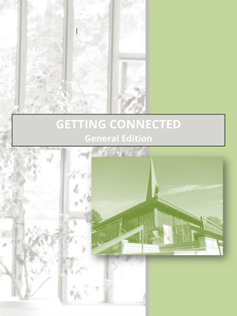 An image of the cover of the Getting Connected Guide - a green, grey, and white image of the Sanctuary windows overlaid by a smaller image of the church exterior. Click on the image to open the Getting Connected Guide in a new tab.
